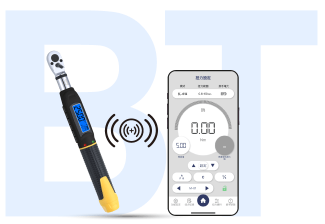 A brand new Bluetooth model that allows you to monitor torque in real-time through a connection to your smartphone.