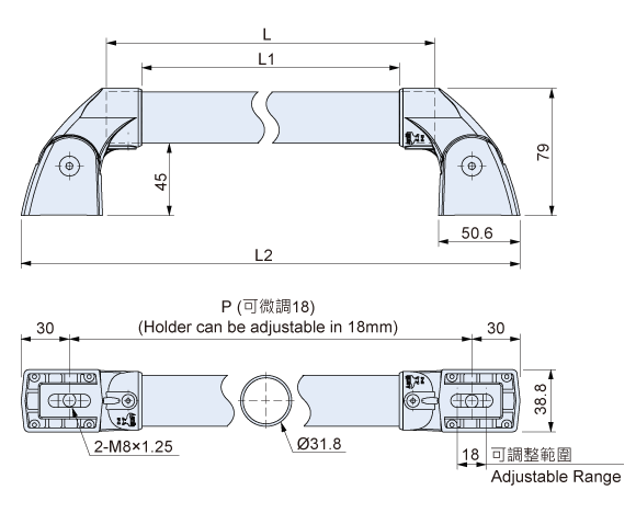 EF-120｜玻纖- 握柄把手、管狀把手、直管把手｜鐵匠牌